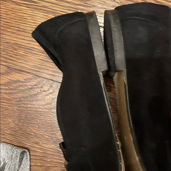 Michele Lopriori 39 Black Suede Loafers with Silver Detail - Picture 2 of 2